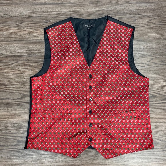 Roffe Red Christmas Tree & Wreath Vest S/M - Picture 1 of 4